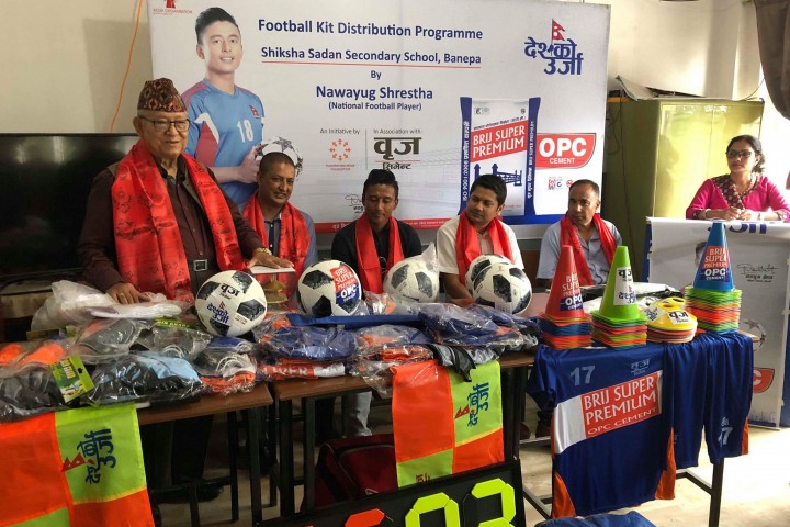 Distribution of Football Kit at Sikshya Sadan School Banepa 2075