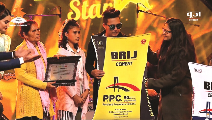 Cement donation to Nepal Star Top 6 Finalists Sidhhant Khadka